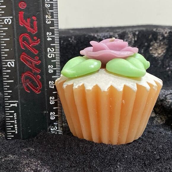 Vintage Carved Cupcake Candle Pink Green White Dessert sweets food - Picture 9 of 9